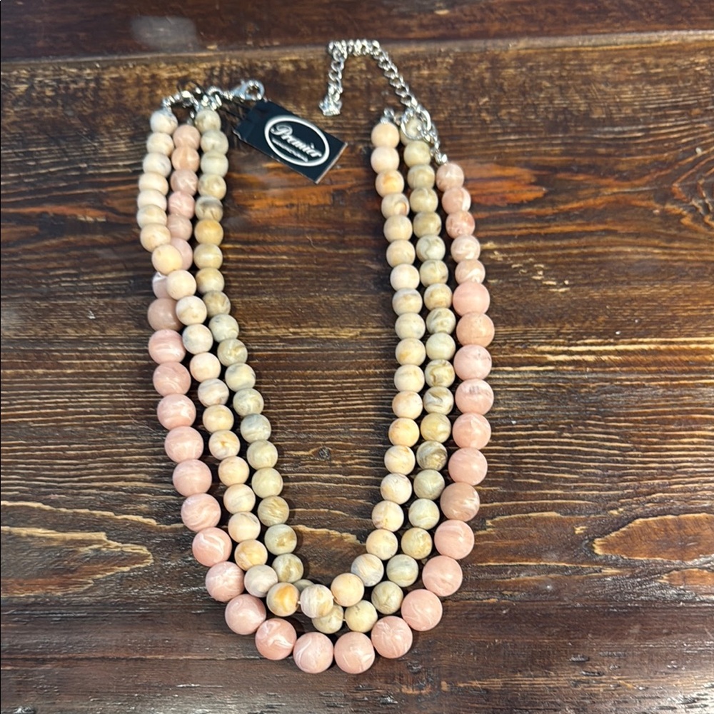 Premier Designs Pink Multi-Strand Necklace